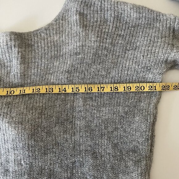 Sezane Sweater Super Kid Mohair Baby Alpaca Gray Lace Up Back Coquette Small - Picture 8 of 14